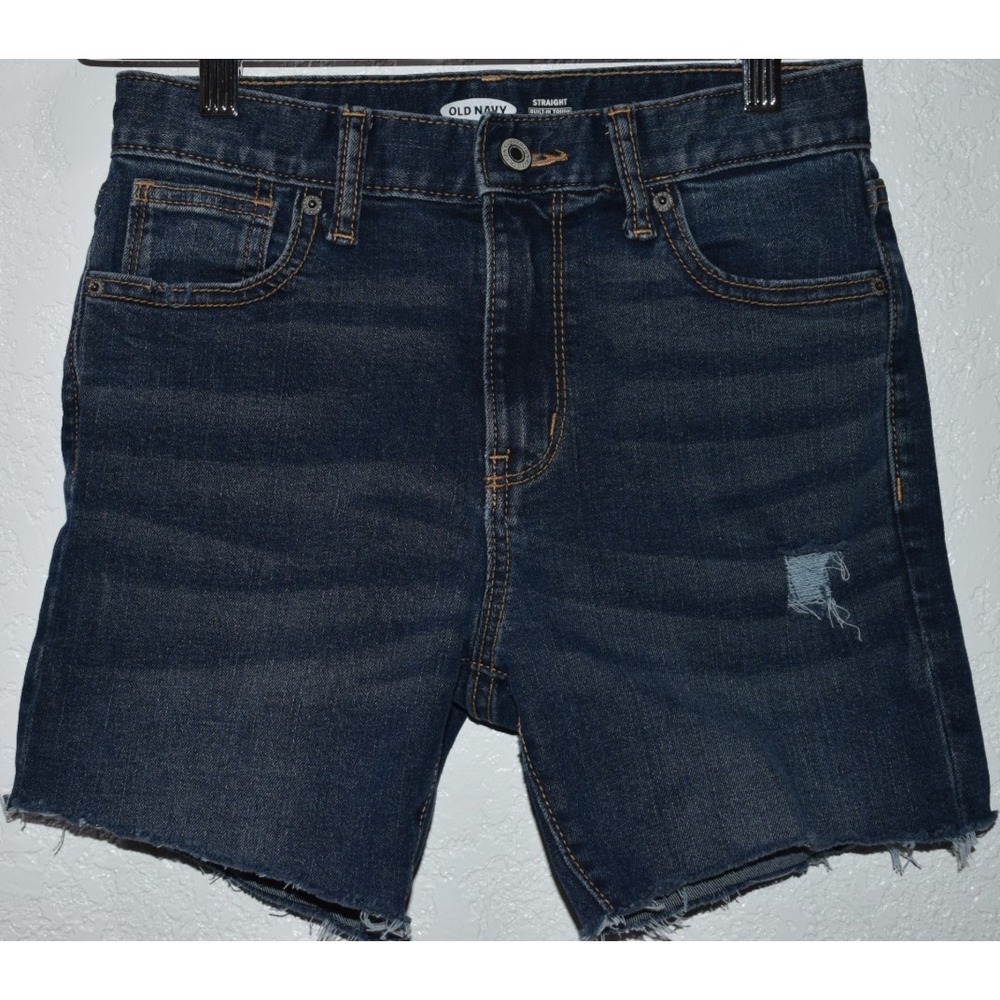 Old Navy Hi Rise Built-in Tough Flex Cut off Blue Denim Shorts Girls Sz 14 Slim